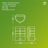 Philips LED Calgary 929004668801 Buitenlamp (wand) E27 Antraciet - thumbnail