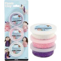 Foam Clay ®, glitter,metallic, roze, paars, wit, 3x14 gr/ 1 doos - thumbnail