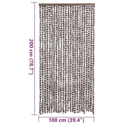 VidaXL Vliegengordijn 100x200 cm chenille bruin en wit VidaXL Vliegengordijn 100x200 cm chenille bruin en wit
