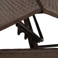 Ligstoelen 2 st met tafel poly rattan bruin - thumbnail