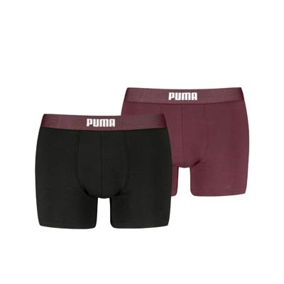 Puma Boxershorts Mesh Waistband 2-pack Black / Burgundy-M
