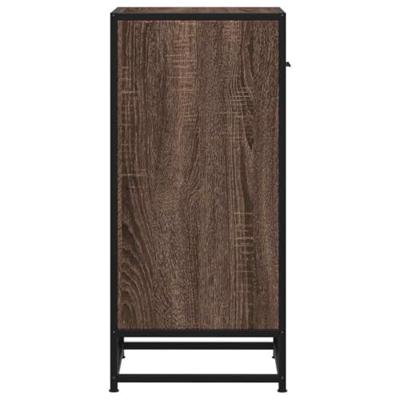 Dressoir 35,5x35x76 cm bewerkt hout en metaal bruin eikenkleur