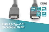 Digitus USB-kabel USB 3.2 Gen2 (USB 3.1 Gen2), USB 3.2 Gen2x2, USB 3.2 Gen1 (USB 3.0 / USB 3.1 Gen1) USB-C, USB-C stekker 0.80 m Zwart Flexibel, Afgeschermd, - thumbnail