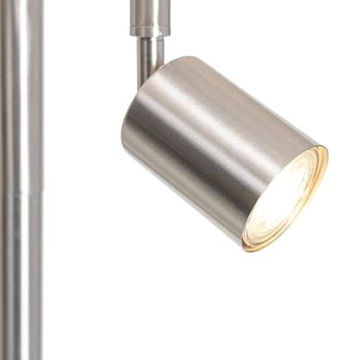 QAZQA Vloerlamp staal met kap grijs en leeslamp - Jelena QAZQA Vloerlamp staal met kap grijs en leeslamp - Jelena