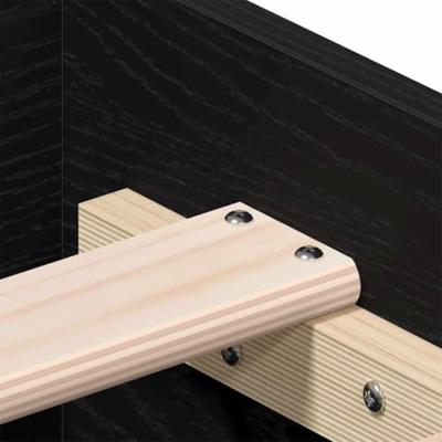 Bedframe met lades Zwart eiken 120 x 200 cm Bewerkt hout