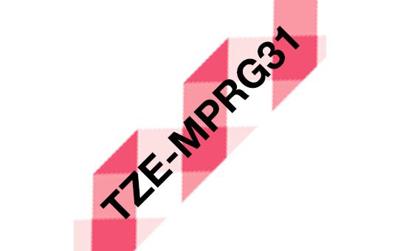 Etiketten Brother TZe, TZ TZe-MPRG31 Tapekleur: Wit (met rood ruitmotief) Tekstkleur:Zwart 12 mm 4 m Etiketten Brother TZe, TZ TZe-MPRG31 Tapekleur: Wit (met rood ruitmotief) Tekstkleur:Zwart 12 mm 4 m
