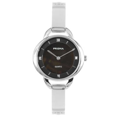 Prisma P.1466 Horloge staal/parelmoer zilverkleurig-zwart 30 mm