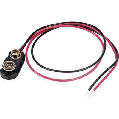 TRU COMPONENTS 18-0097 Batterijclip Aantal cellen: 1 9V (blok) Drukknopaansluiting (l x b x h) 24.5 x 11.8 x 7.3 mm