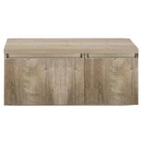 Frozen 3D Badmeubelset 100 cm - Greeplijst in Kleur - Wastafel Onderkast met Bovenblad Grain Oak - thumbnail