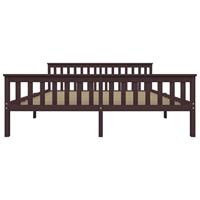 Bedframe massief grenenhout donkerbruin 180x200 cm - thumbnail