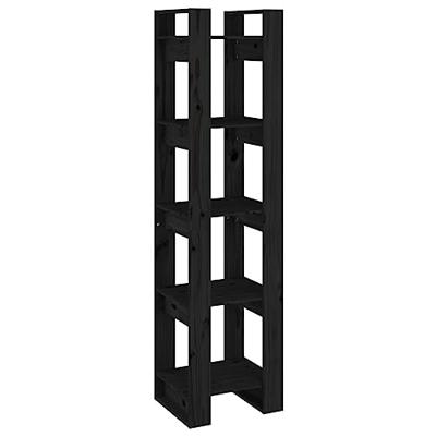 Boekenkast/kamerscherm 41x35x160 cm massief grenenhout zwart