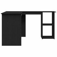 Hoekbureau Zwart eiken 120 x 140 x 75 cm Bewerkt hout - thumbnail