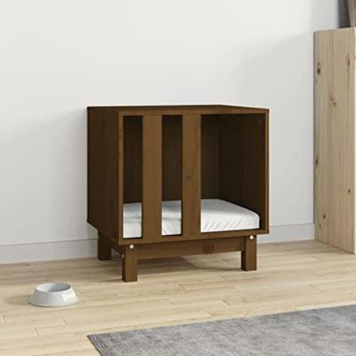 VidaXL Hondenhok 50x40x52 cm massief grenenhout honingbruin VidaXL Hondenhok 50x40x52 cm massief grenenhout honingbruin