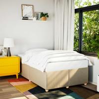 Bedframe zonder matras 120x190 cm stof crèmekleurig - thumbnail