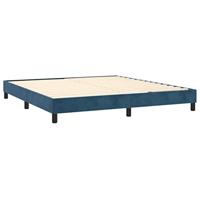 Boxspring bed 160x200 cm fluweel donkerblauw - thumbnail