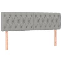 Hoofdborden 2 st 72x7x78/88 cm stof lichtgrijs - thumbnail