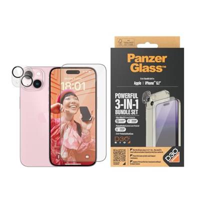 PanzerGlass 3-in-1-Pack B1172+2809 Screenprotector (glas) Apple iPhone 15 1 stuk(s) PanzerGlass 3-in-1-Pack B1172+2809 Screenprotector (glas) Apple iPhone 15 1 stuk(s)