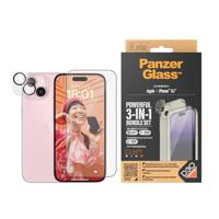 PanzerGlass 3-in-1-Pack B1172+2809 Screenprotector (glas) Apple iPhone 15 1 stuk(s) - thumbnail