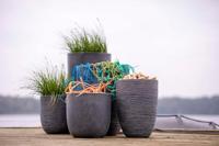 Capi waste bol smooth nl kunststof bloempot 43x41 cm terrazzo beige - thumbnail