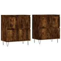 Dressoirs 2 st bewerkt hout gerookt eikenkleurig - thumbnail