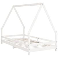 Kinderbedframe 90x190 cm massief grenenhout wit - thumbnail