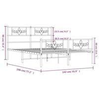 Bedframe met hoofd- en voeteneinde metaal wit 135x190 cm - thumbnail