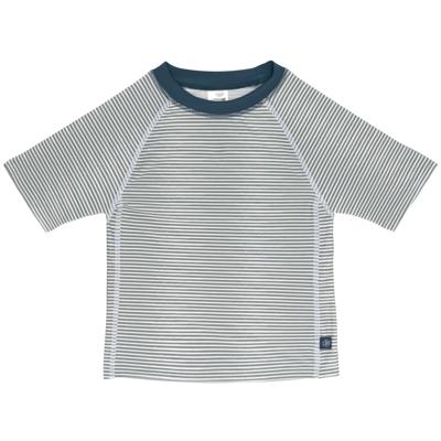 Lässig Splash & Fun Korte mouw Rashguard / zwemshirt - Striped blue, 12 mnd, maat 74/80