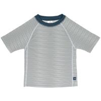 Lässig Splash & Fun Korte mouw Rashguard / zwemshirt - Striped blue, 12 mnd, maat 74/80 - thumbnail