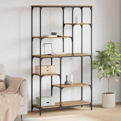 Boekenkast Artisan Eiken 99 x 35,5 x 176 cm Bewerkt hout Boekenkast Artisan Eiken 99 x 35,5 x 176 cm Bewerkt hout