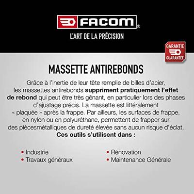 Facom terugstootloze hamers met verwisselbare hamerdoppen 40 mm - 212a.40 Facom terugstootloze hamers met verwisselbare hamerdoppen 40 mm - 212a.40