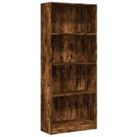Boekenkast 60x24x143 cm bewerkt hout gerookt eikenkleurig - thumbnail