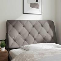 Hoofdbordkussen 100 cm stof taupe - thumbnail