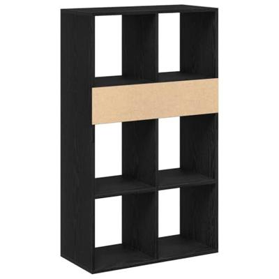 Boekenkast 66x31x112 cm bewerkt hout zwart