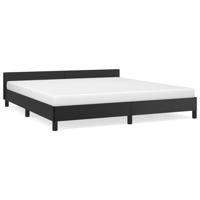 Bedframe met hoofdeinde zonder matras 180x200 cm zwart - thumbnail