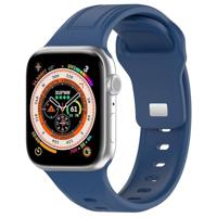 By Qubix - Square siliconen band - Donkerblauw - Compatible met Apple Watch 44mm / 45mm / 46mm / 49mm - Compatible Apple watch bandjes - thumbnail
