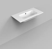 Wastafel Marble BWS 90,5x46x1,5 cm Glans Wit (zonder kraangat) - thumbnail