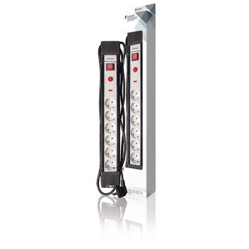 6-voudige stekkerdoos proline. Met overspanningsbeveiliging. 3m kabel 6-voudige stekkerdoos proline. Met overspanningsbeveiliging. 3m kabel