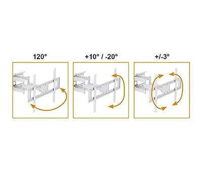 My Wall HF 20 WL TV-beugel Kantelbaar, Variabele afstand tot de muur 94,0 cm (37) - 177,8 cm (70) Draaibaar, Kantelbaar