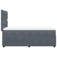 Boxspring met matras fluweel donkergrijs 90x190 cm - thumbnail