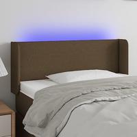 Hoofdbord LED 83x16x78/88 cm stof donkerbruin - thumbnail