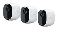 Arlo Essential draadloze WiFi-beveiligingscamera voor buiten, 1080p HD, 130˚ kleurennachtzicht, sirene, bewegingsdetectie, 2-weg audio, 6 mnd batterij, incl. proefp. Arlo Secure, 3 cam, wit - thumbnail