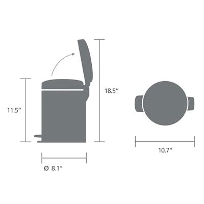 Brabantia pedaalemmer Newlcon 5 liter mineral concrete grey - thumbnail