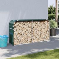 VidaXL Haardhoutopslag 180x45x100 cm gegalvaniseerd staal groen - thumbnail