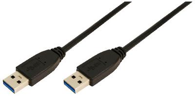 LogiLink CU0038 USB-kabel USB 3.2 Gen1 (USB 3.0 / USB 3.1 Gen1) USB-A stekker, USB-A stekker 1.00 m Zwart