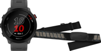 Garmin Forerunner 55 Grijs + Garmin HRM-DUAL Hartslagmeter Borstband Zwart - thumbnail