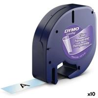 Gelamineerde Tape voor Labelmakers Dymo 12267 12 mm x 4 m Transparant Plastic Zwart (10 Stuks) - thumbnail