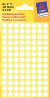 Avery-Zweckform 3175 Etiketten Ø 8 mm Papier Wit 416 stuk(s) Permanent hechtend Etiketten voor markeringspunten - thumbnail