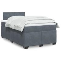 Boxspring met matras fluweel donkergrijs 160x200 cm - thumbnail