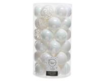 Kerstbal plastic mix dia. 6 cm wit/iris 37 st Decoris - Decoris - thumbnail