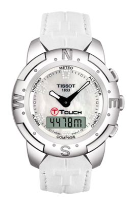 Horlogeband Tissot T33785885A / T610030086 Leder Wit 20mm